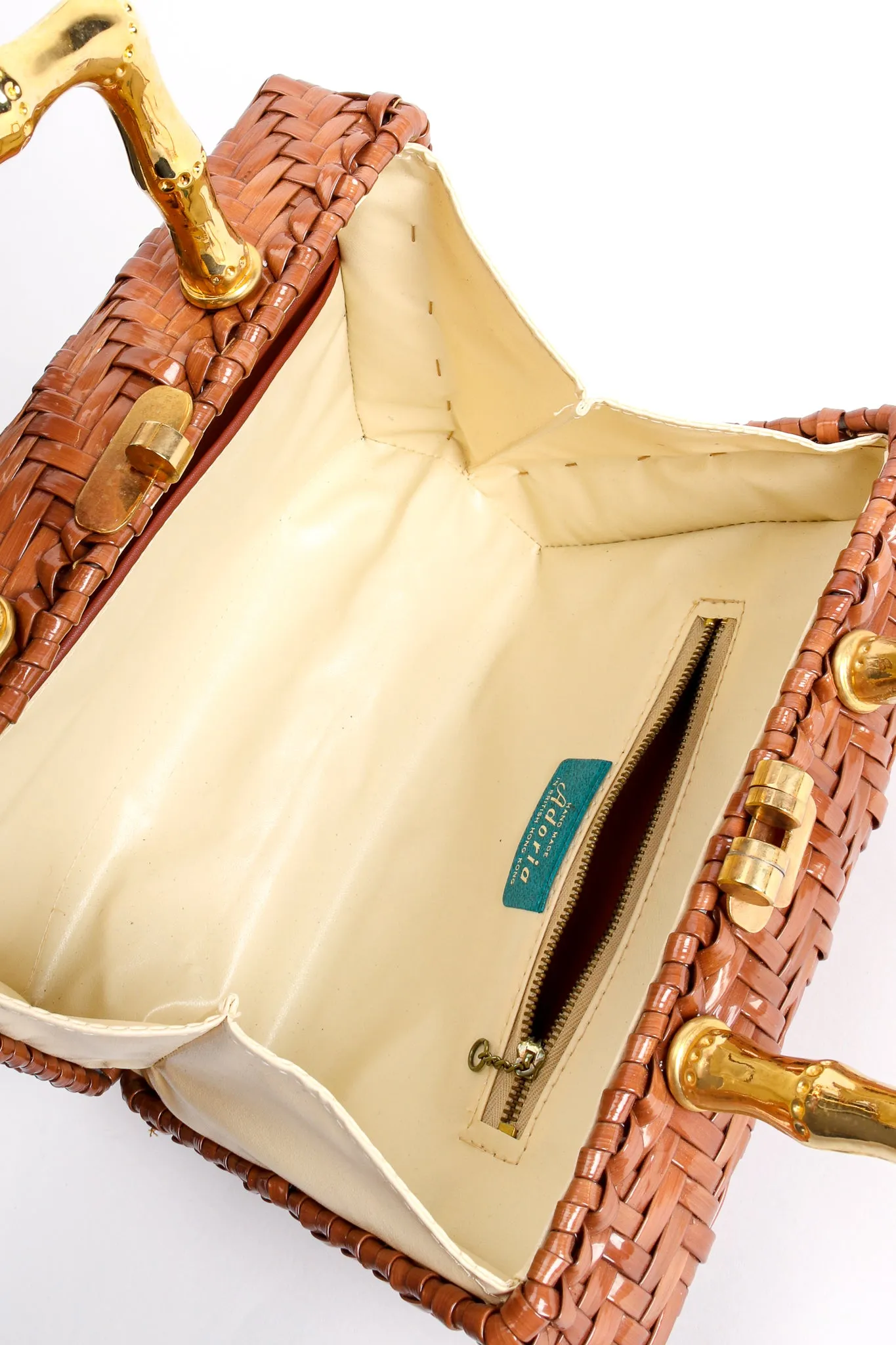 Herringbone Wicker Box Bag
