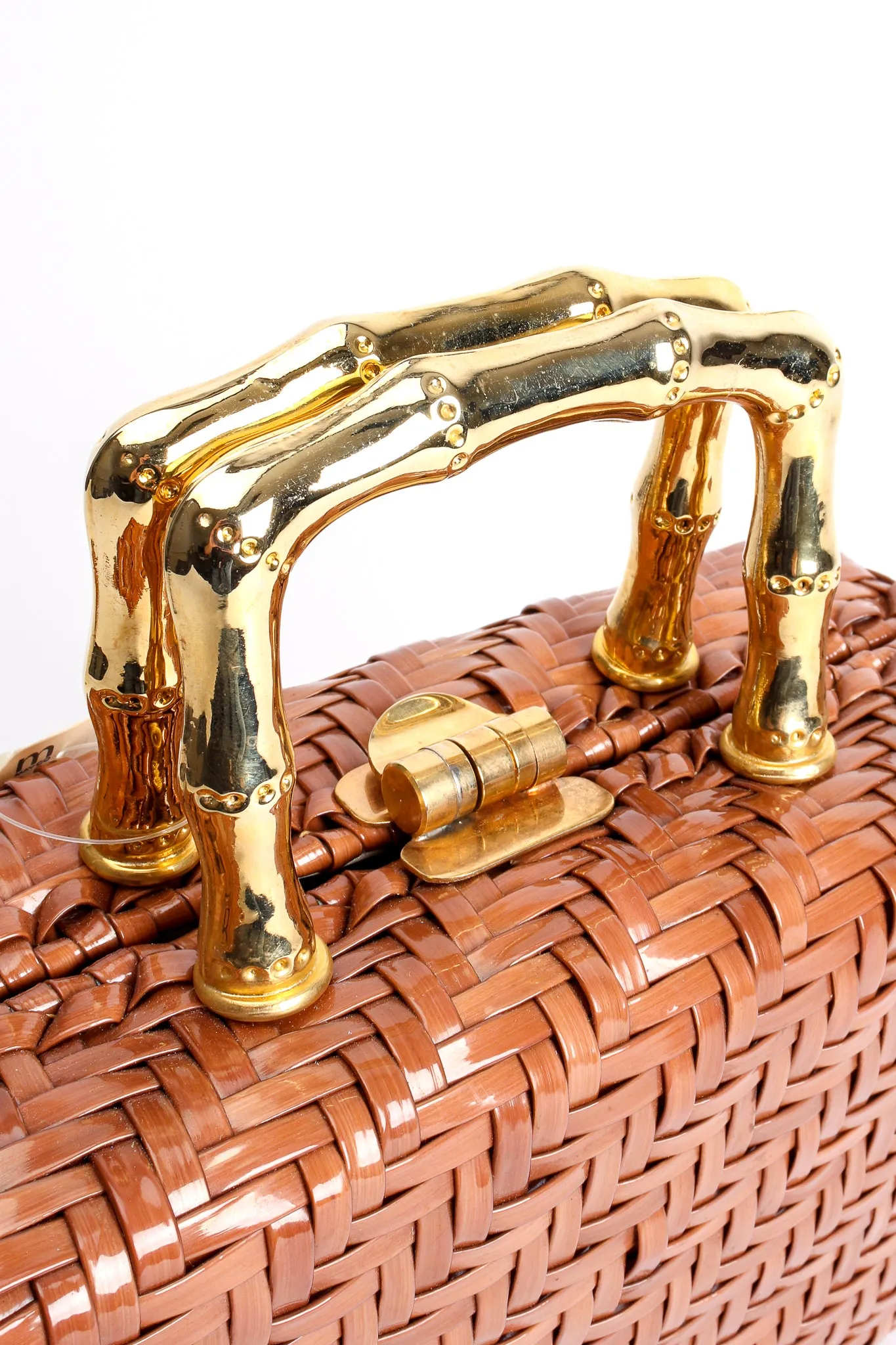 Herringbone Wicker Box Bag