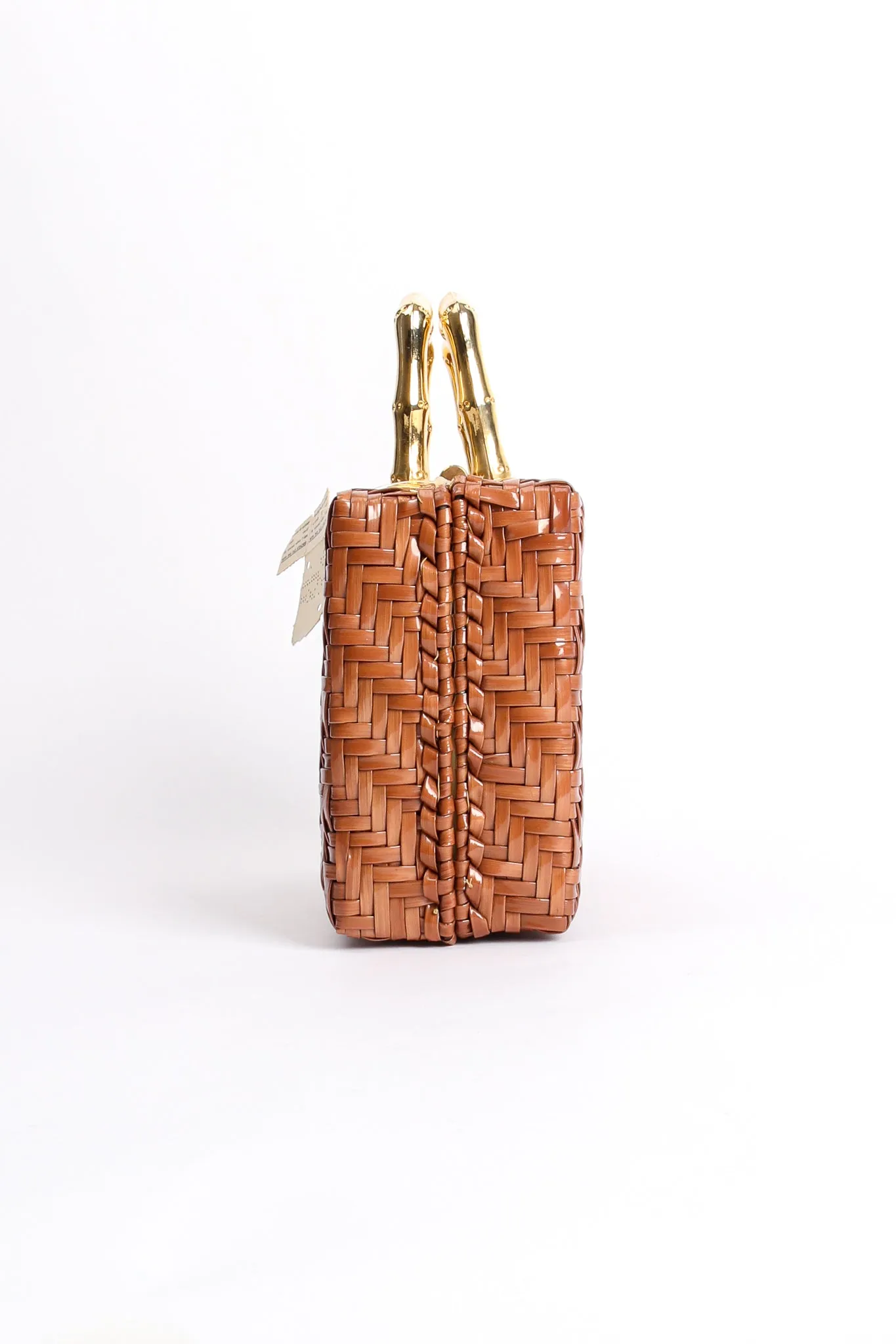 Herringbone Wicker Box Bag