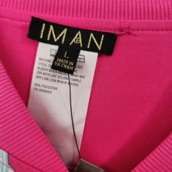 IMAN Global Chic Reversible Jacket Floral Pink Pockets Zipper - Size Large