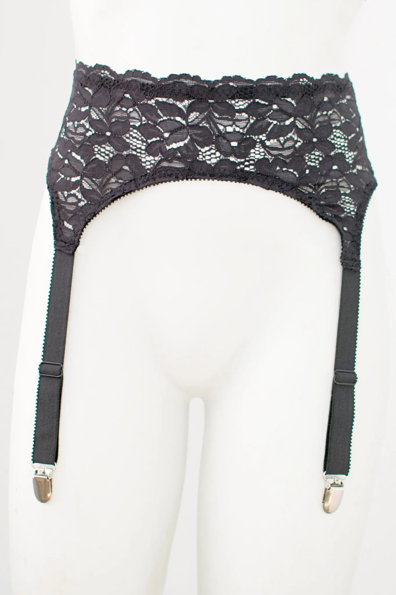 Inquietude Garter Belt in Black Surplus Lace