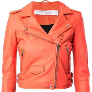 IRO Coral Leather Motorcycle Jacket Size 36 (4)