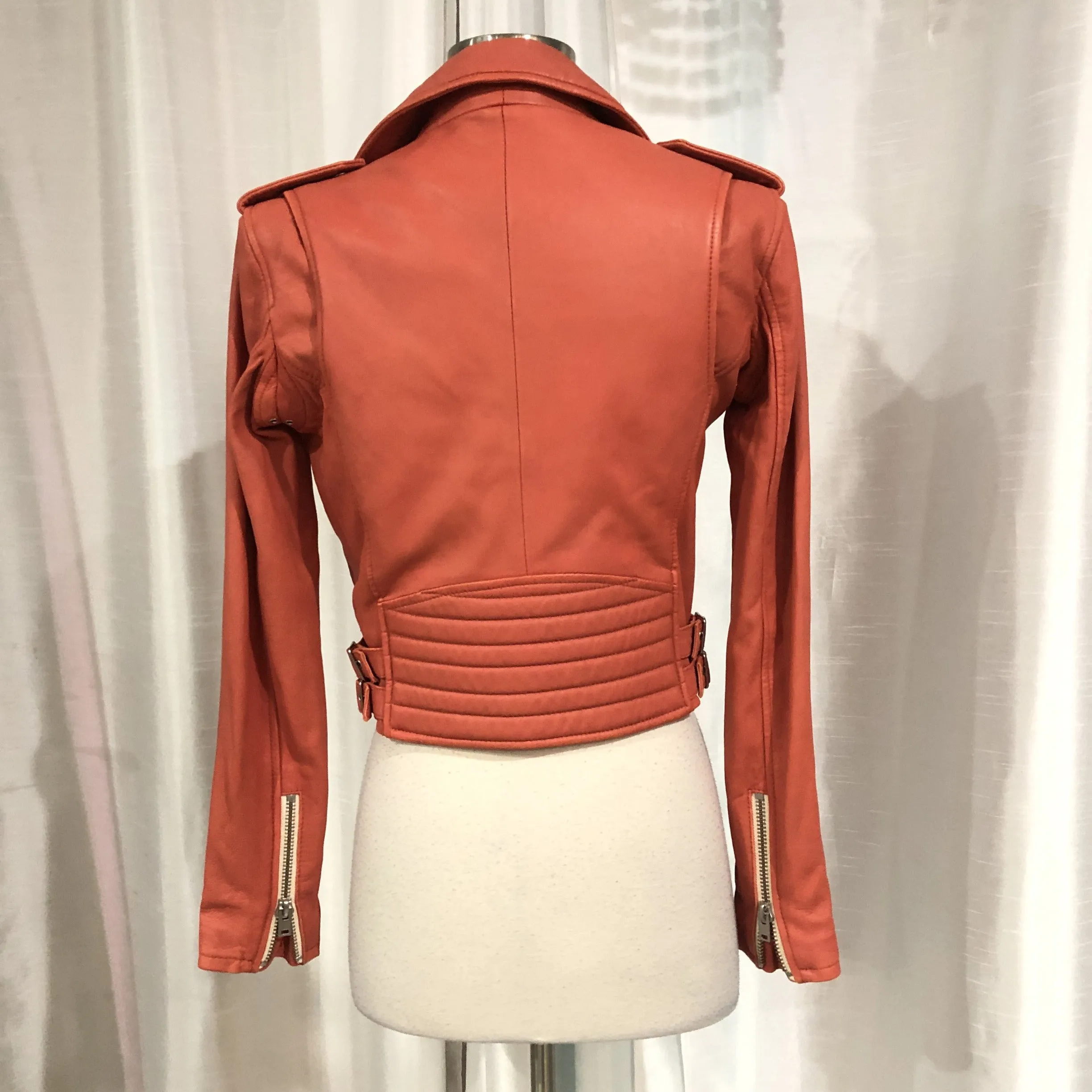 IRO Coral Leather Motorcycle Jacket Size 36 (4)