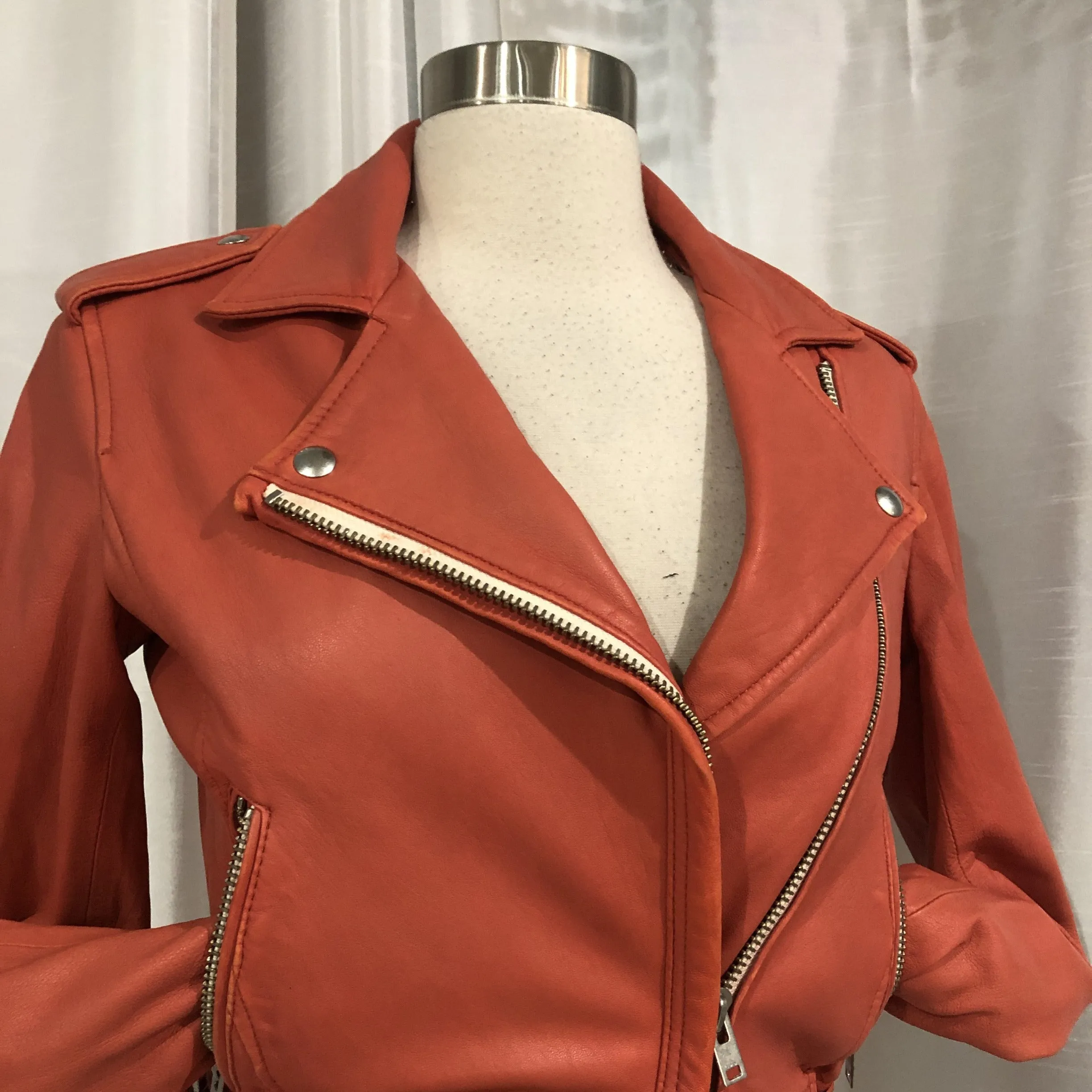 IRO Coral Leather Motorcycle Jacket Size 36 (4)