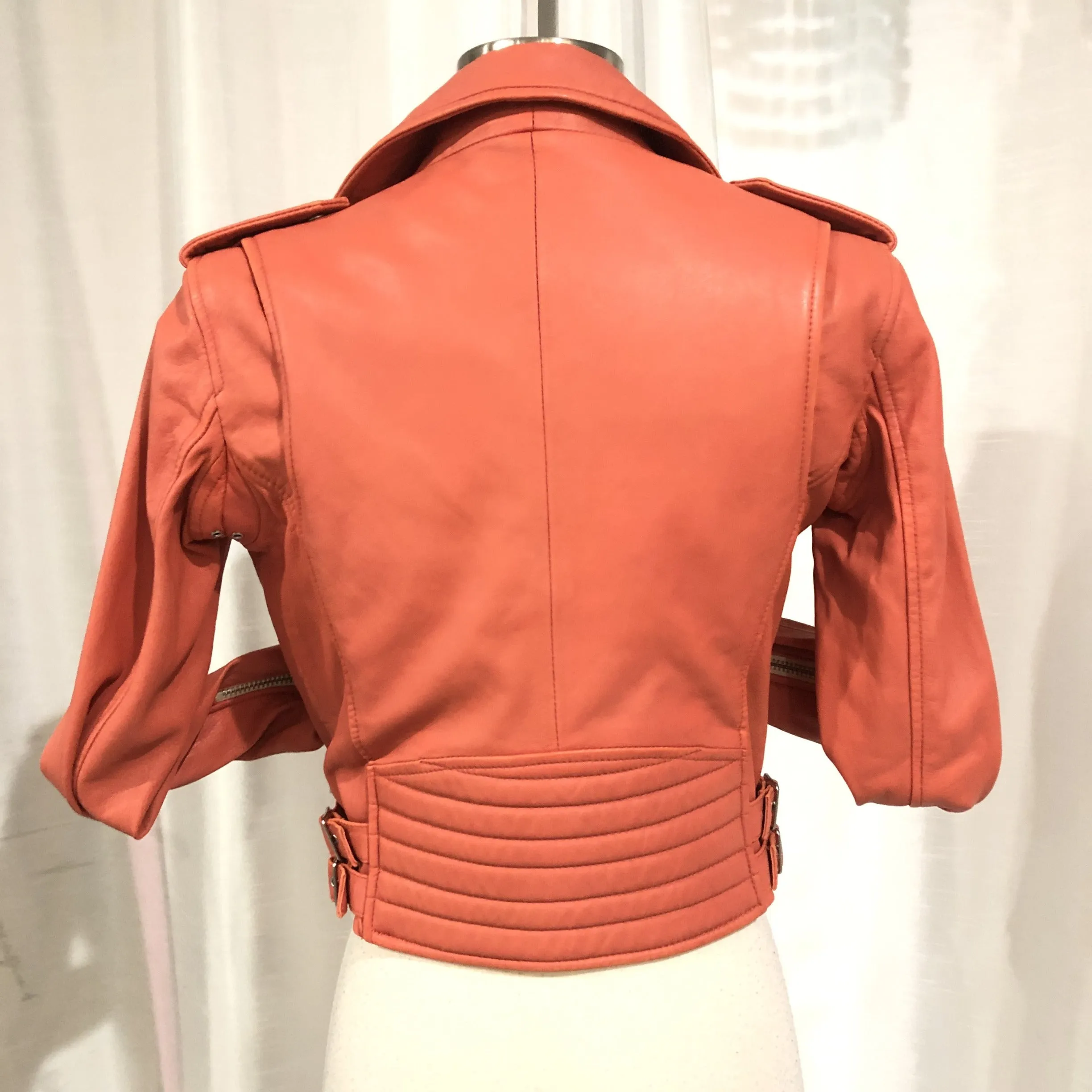 IRO Coral Leather Motorcycle Jacket Size 36 (4)