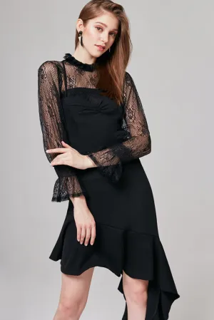 Jessica Asymmetric-Hem Slip Dress