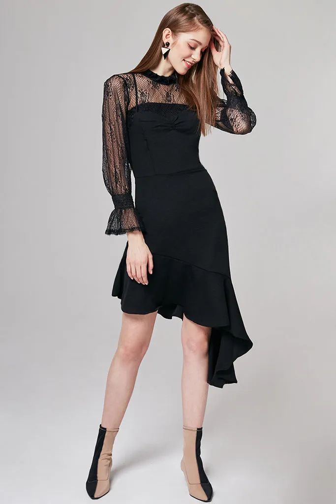 Jessica Asymmetric-Hem Slip Dress