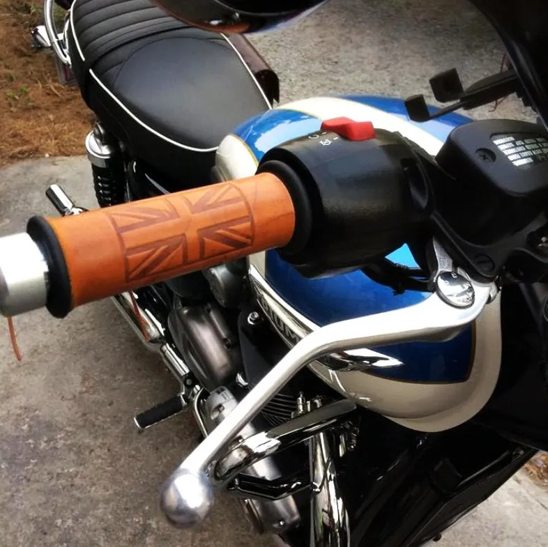 KB-GRIUJ - Leather Grip Covers w/ Union Jack