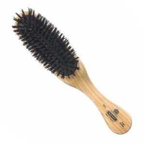 Kent Mens Finest Cherry Wood Rubber Cushion Pure Black Bristle Brush - OC2