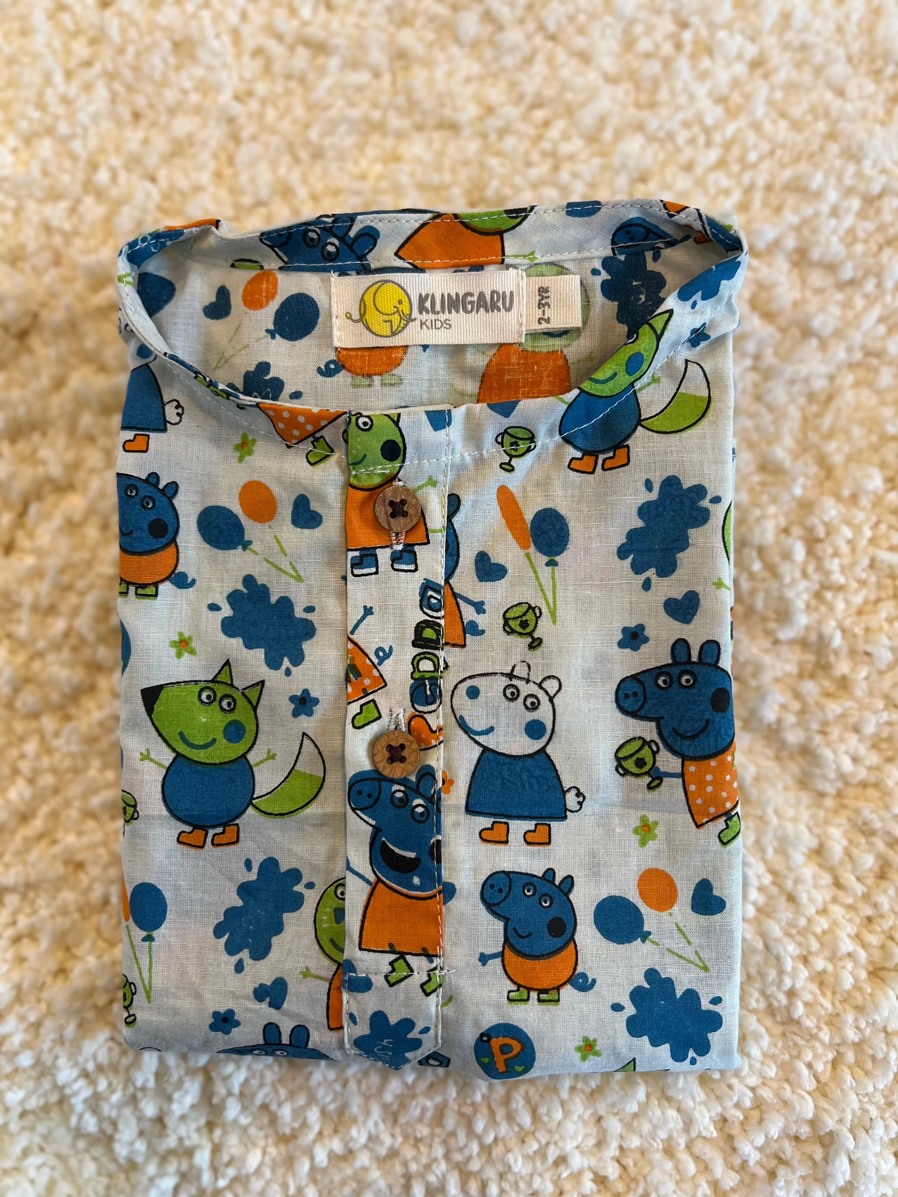 Klingaru Summer Short Set  -  Blue Peppa Pig