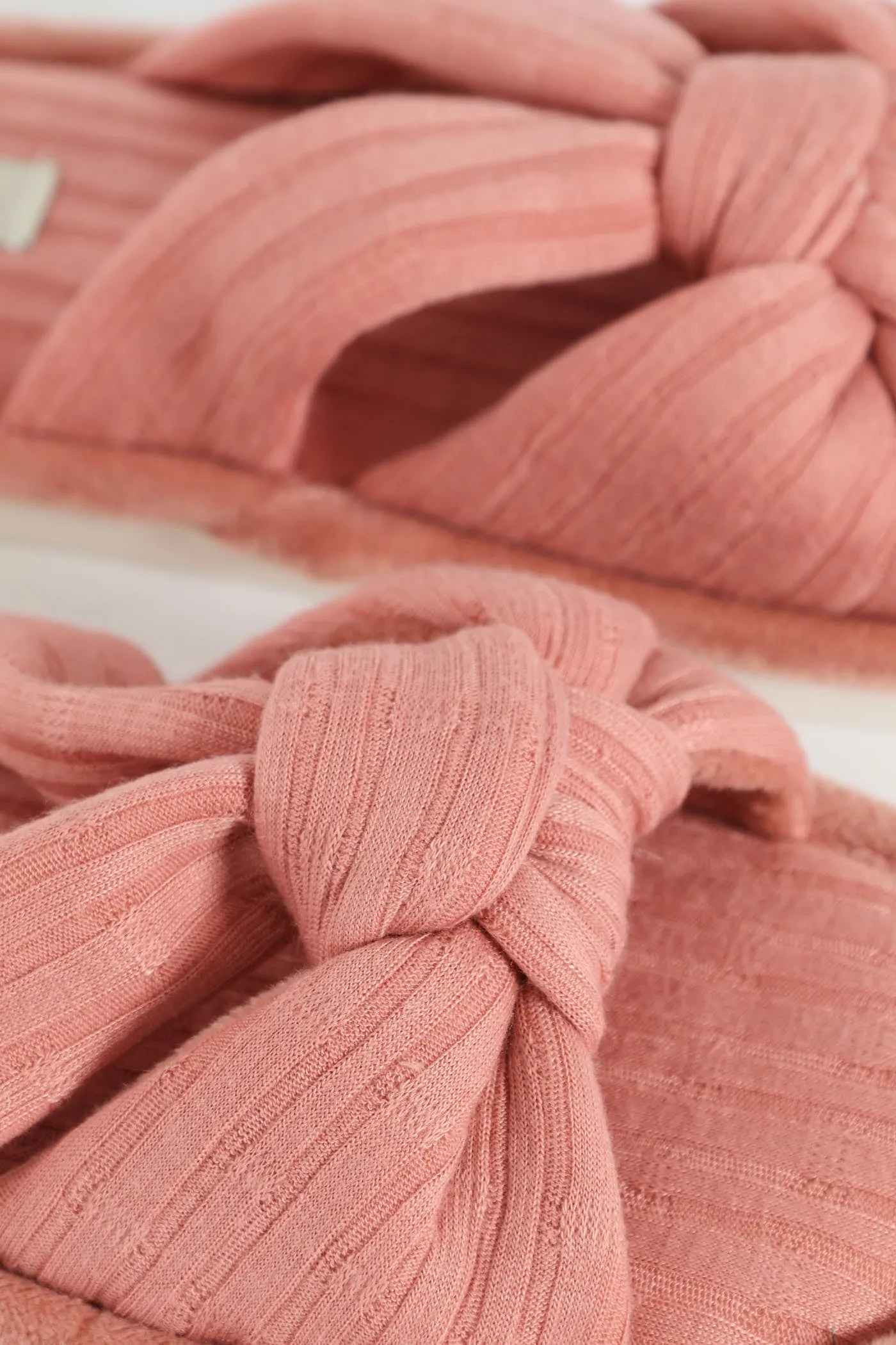 Knotted Open Toe Slipper - Dark Pink