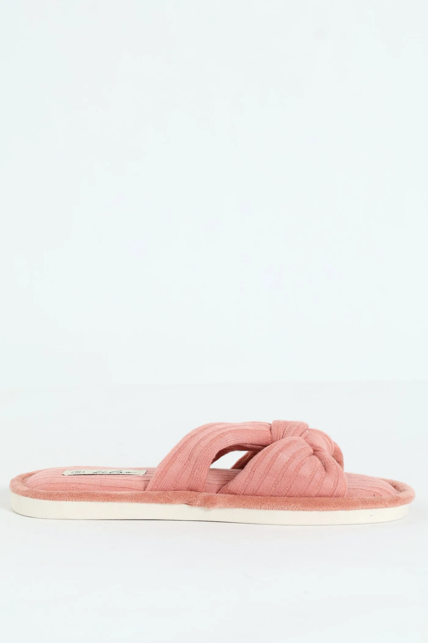 Knotted Open Toe Slipper - Dark Pink