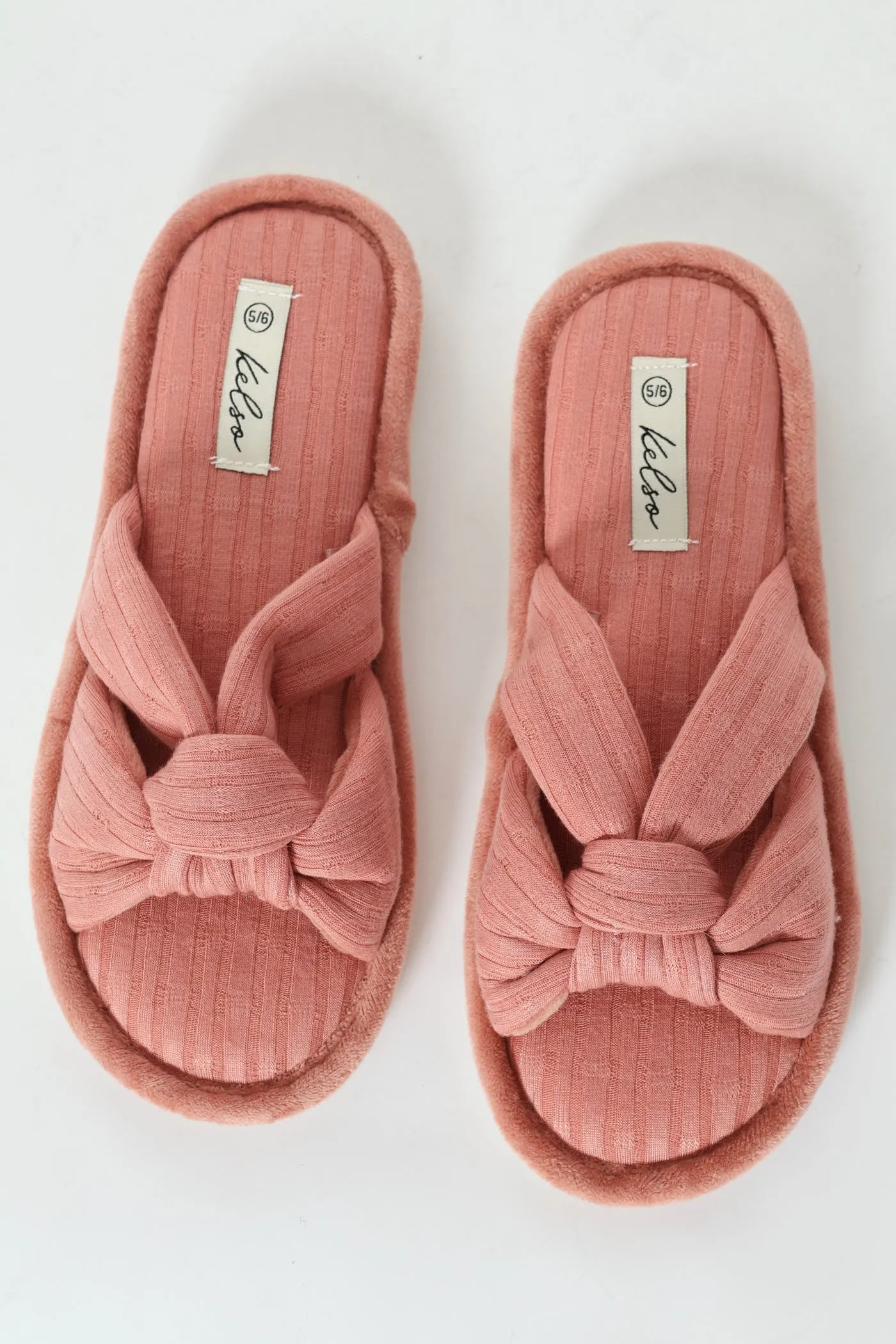 Knotted Open Toe Slipper - Dark Pink
