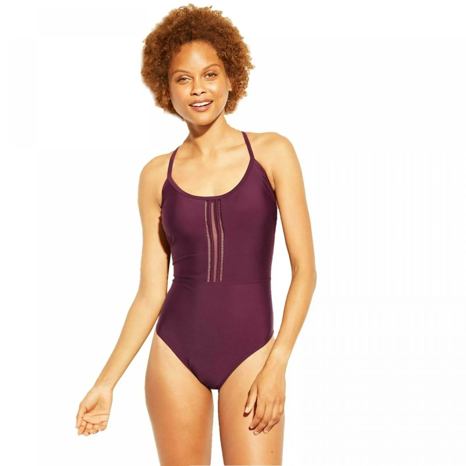 Kona Sol Women's Mesh Inset One Piece Swimsuit