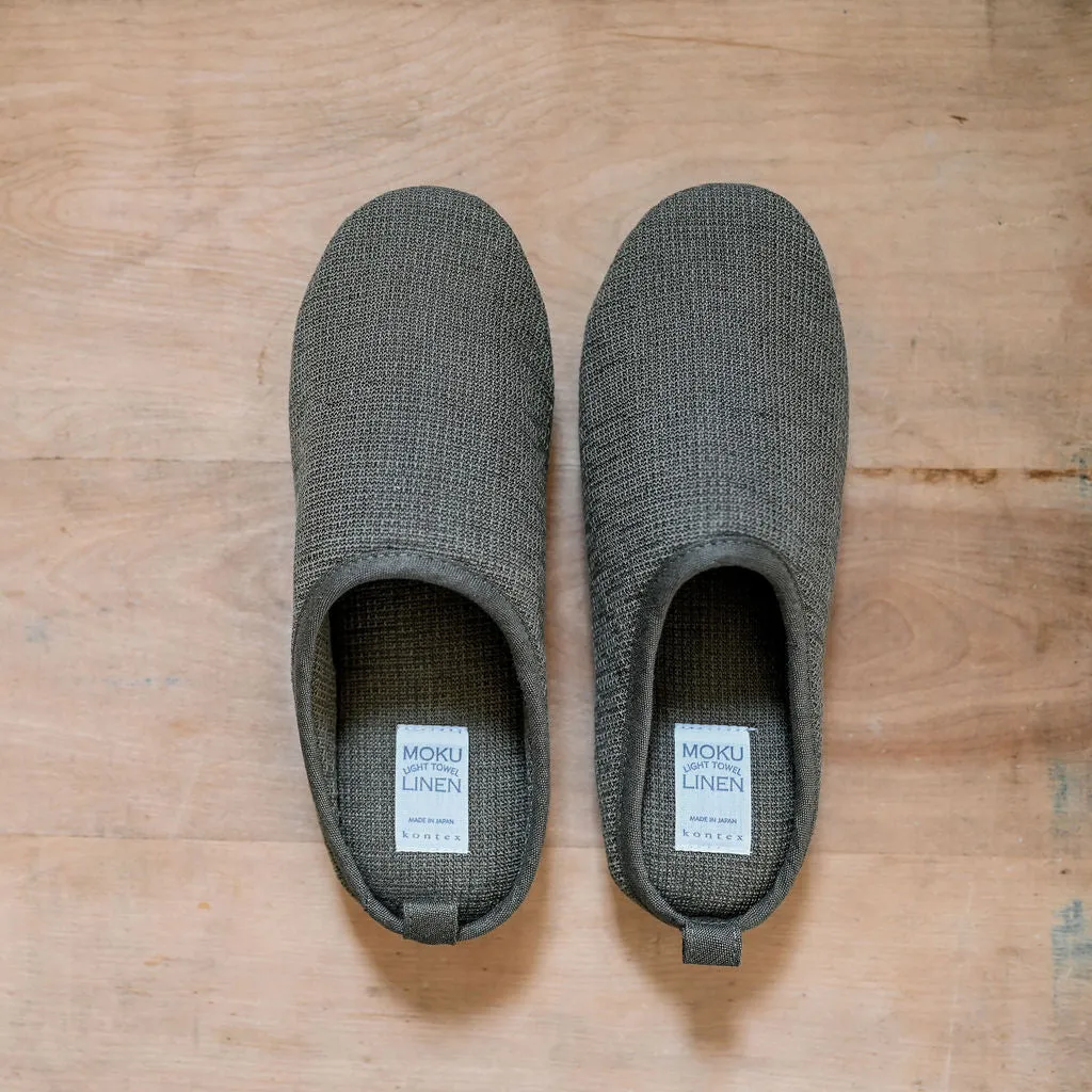 Kontex Moku Light Linen Slippers Khaki Large