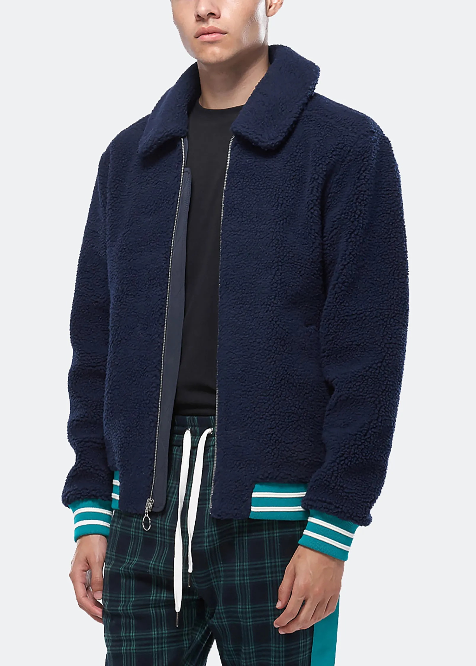 Konus Men's Sherpa Zipup Jacket in Navy