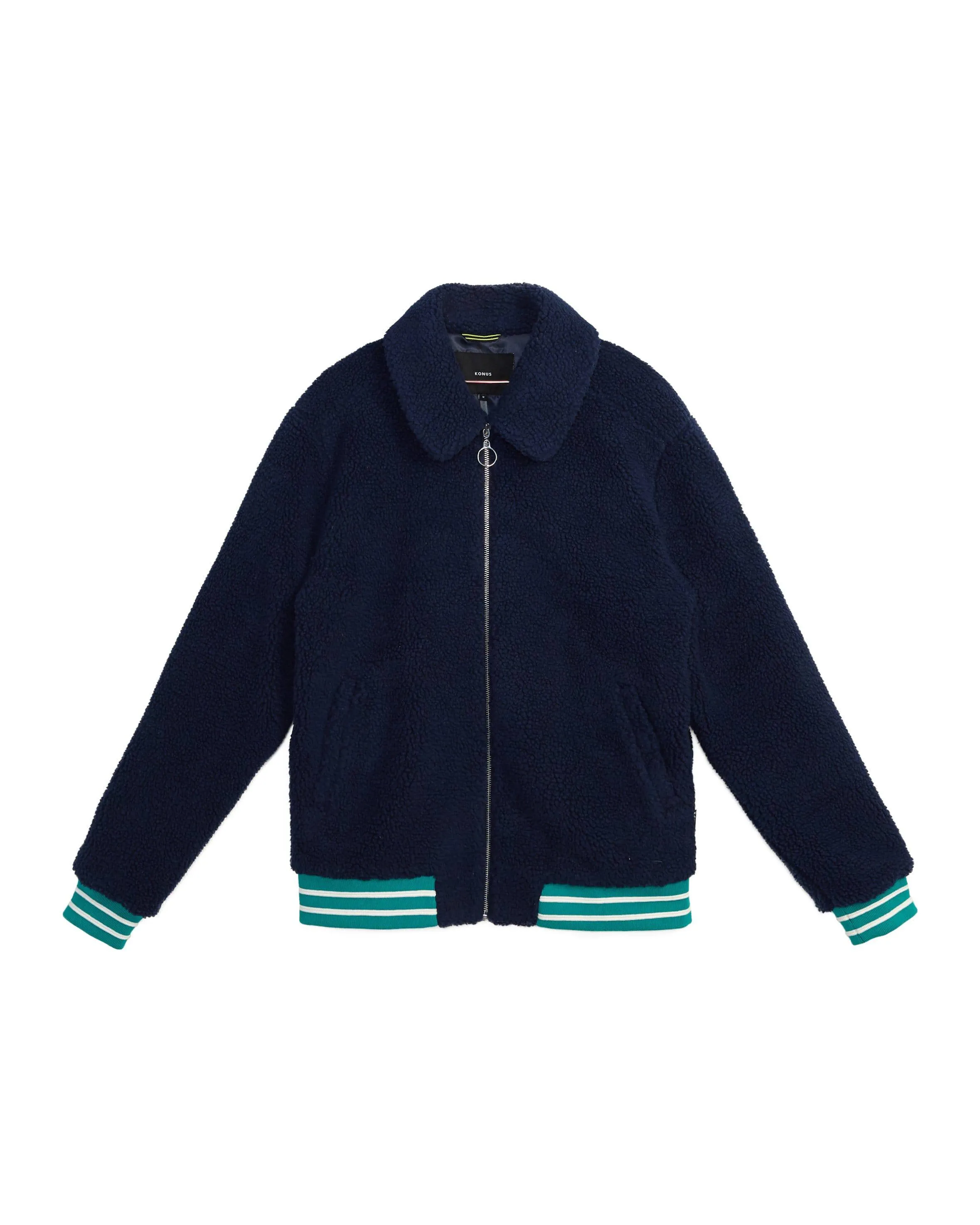 Konus Men's Sherpa Zipup Jacket in Navy