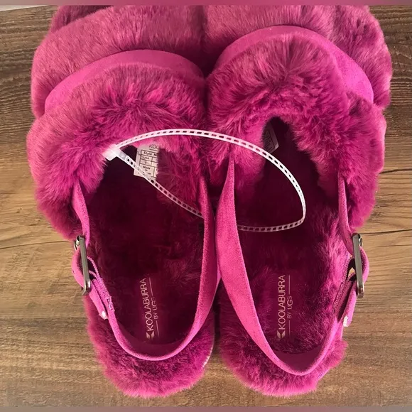 Koolaburra by UGG Fuzz'd Out Women's Sandal Slippers Fuchsia Size 9