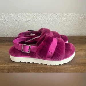 Koolaburra by UGG Fuzz'd Out Women's Sandal Slippers Fuchsia Size 9