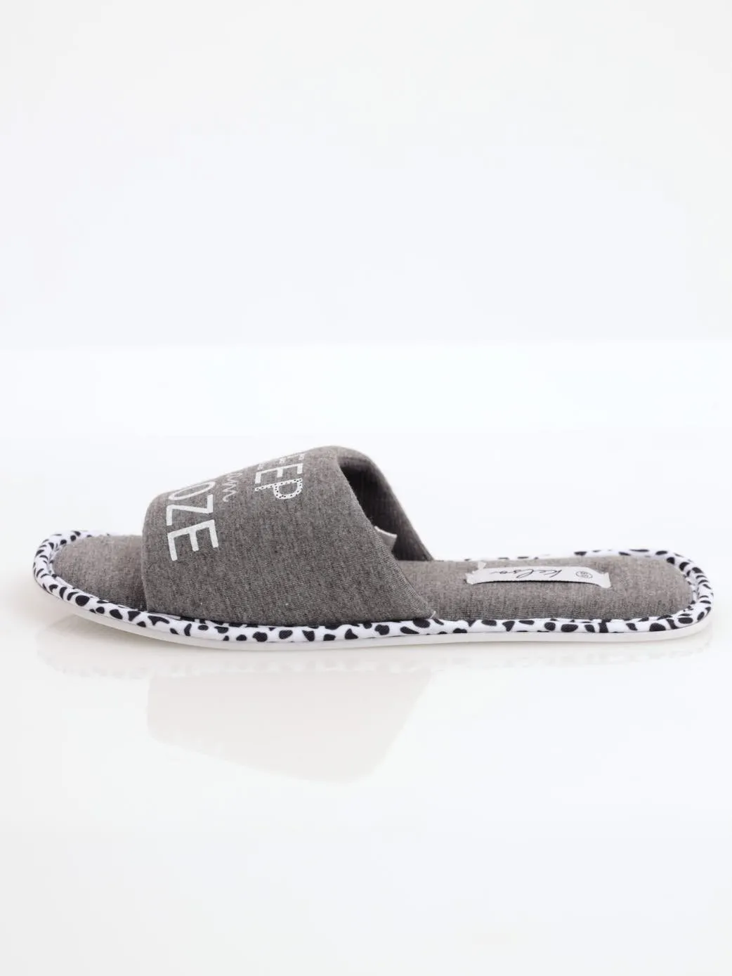 Ladies Sleep Snooze Open Toe Slipper - Grey