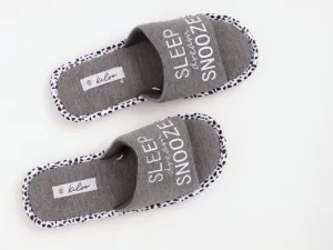 Ladies Sleep Snooze Open Toe Slipper - Grey