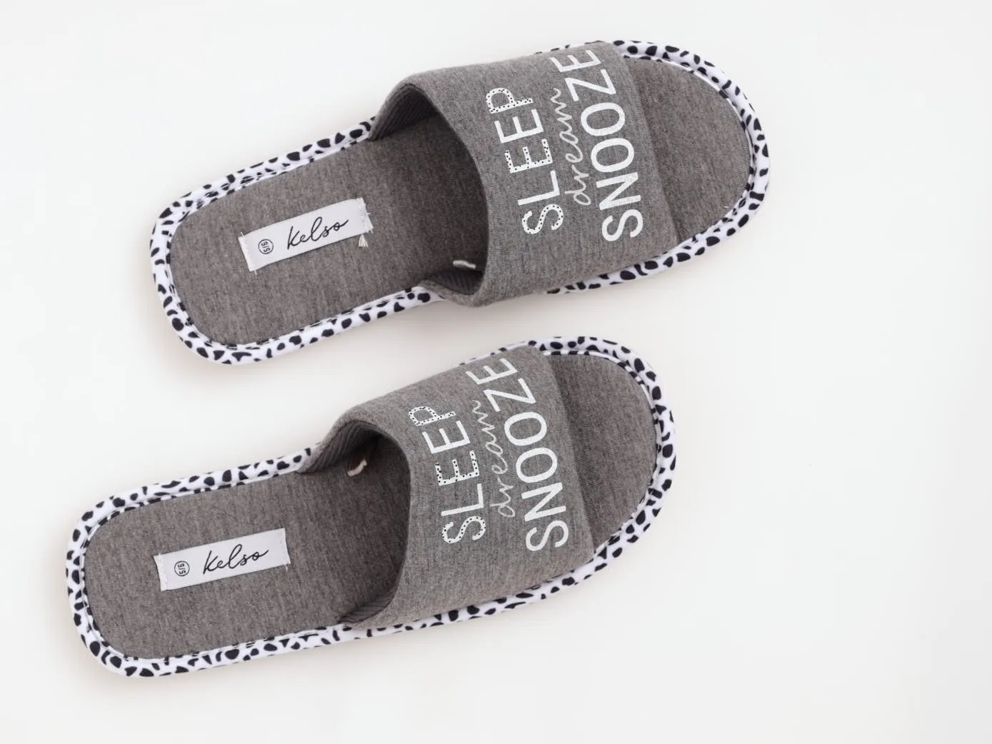 Ladies Sleep Snooze Open Toe Slipper - Grey