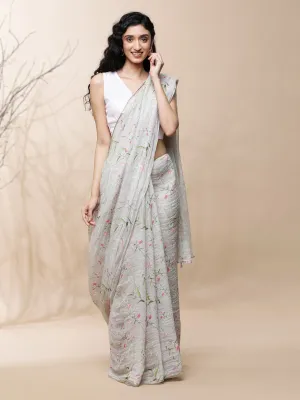 Lata Linen Grey Saree