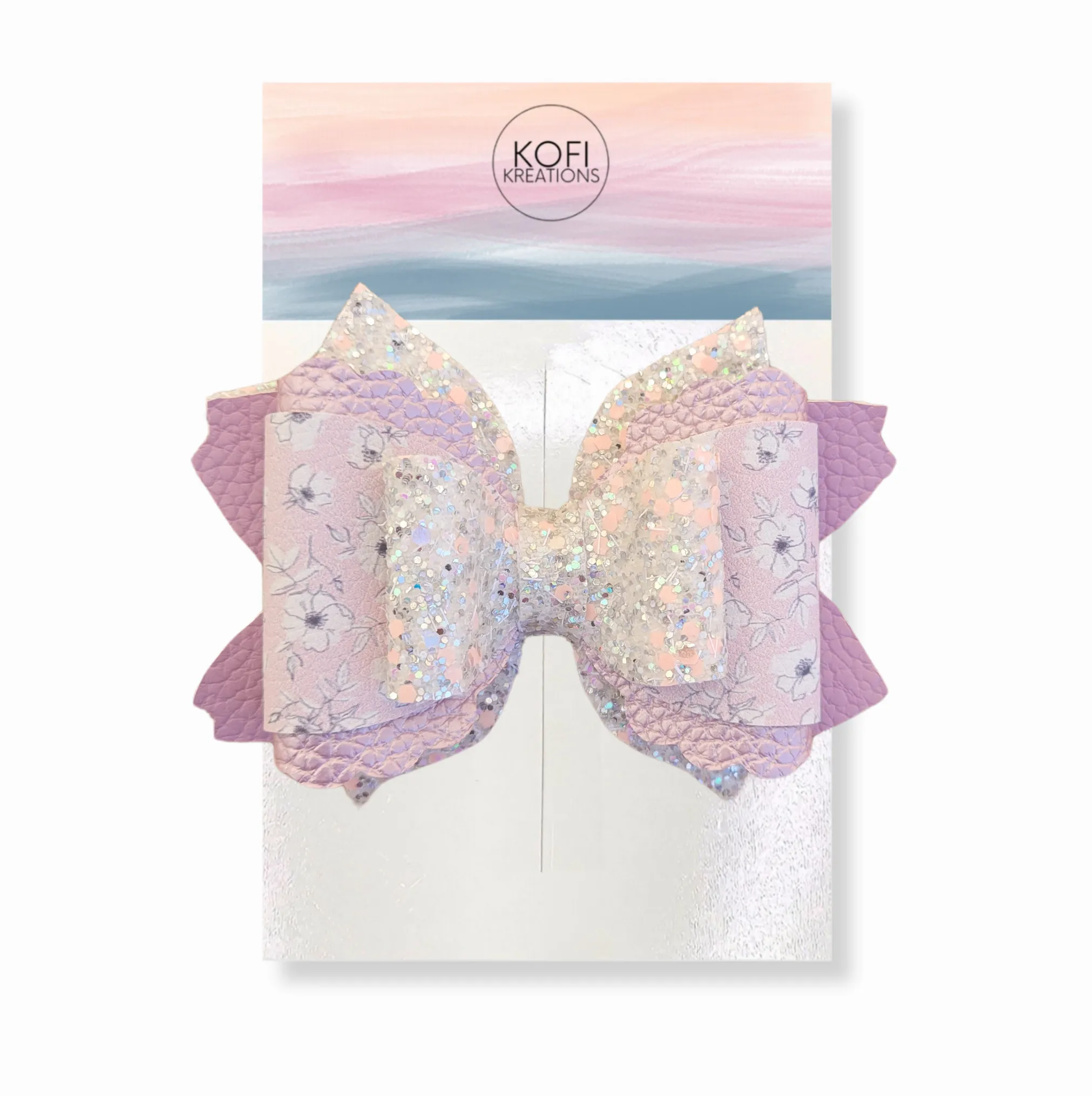 Lavender Flower Hair Bow
