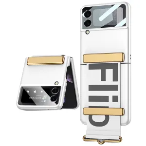 Leather Belts Holder Case For Samsung Galaxy Z Flip 3 5G With Back Screen Protector Hard Cover For Samsung Z Flip 3 5G Case