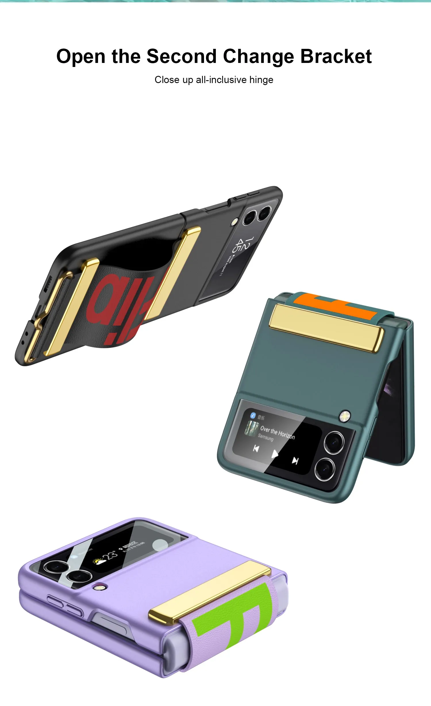 Leather Belts Holder Case For Samsung Galaxy Z Flip 3 5G With Back Screen Protector Hard Cover For Samsung Z Flip 3 5G Case