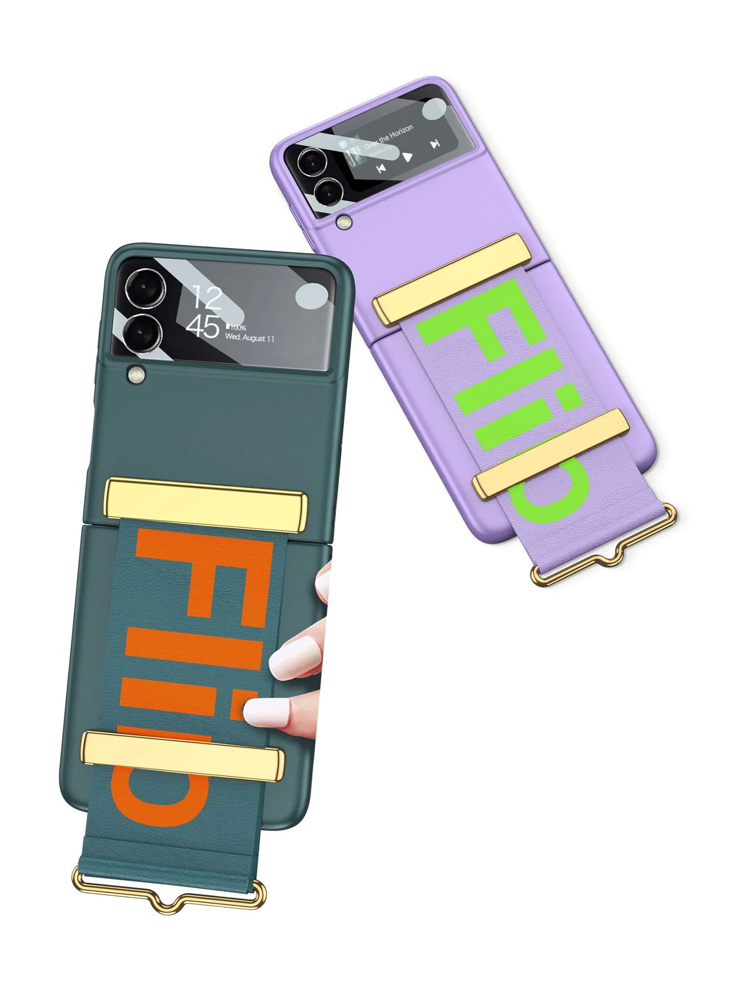 Leather Belts Holder Case For Samsung Galaxy Z Flip 3 5G With Back Screen Protector Hard Cover For Samsung Z Flip 3 5G Case