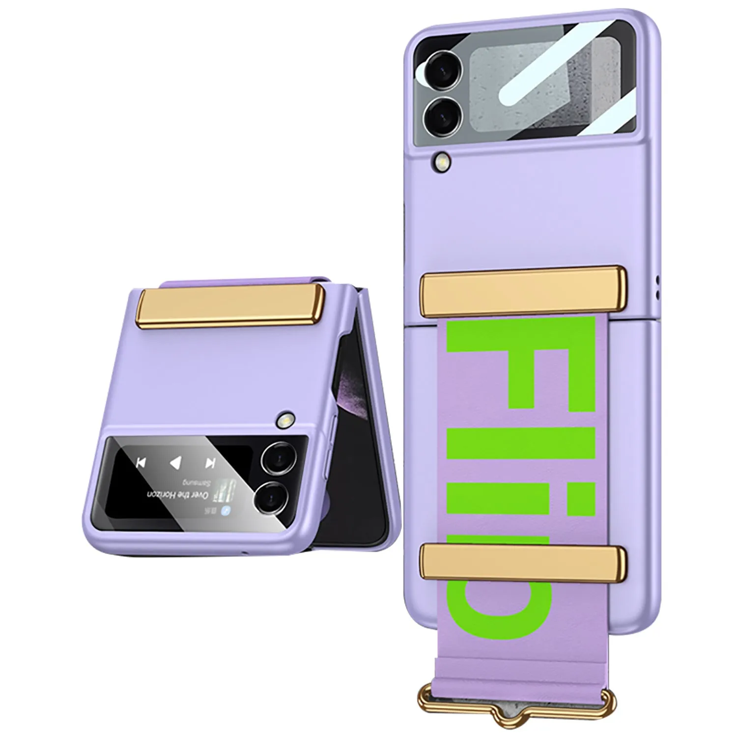 Leather Belts Holder Case For Samsung Galaxy Z Flip 3 5G With Back Screen Protector Hard Cover For Samsung Z Flip 3 5G Case