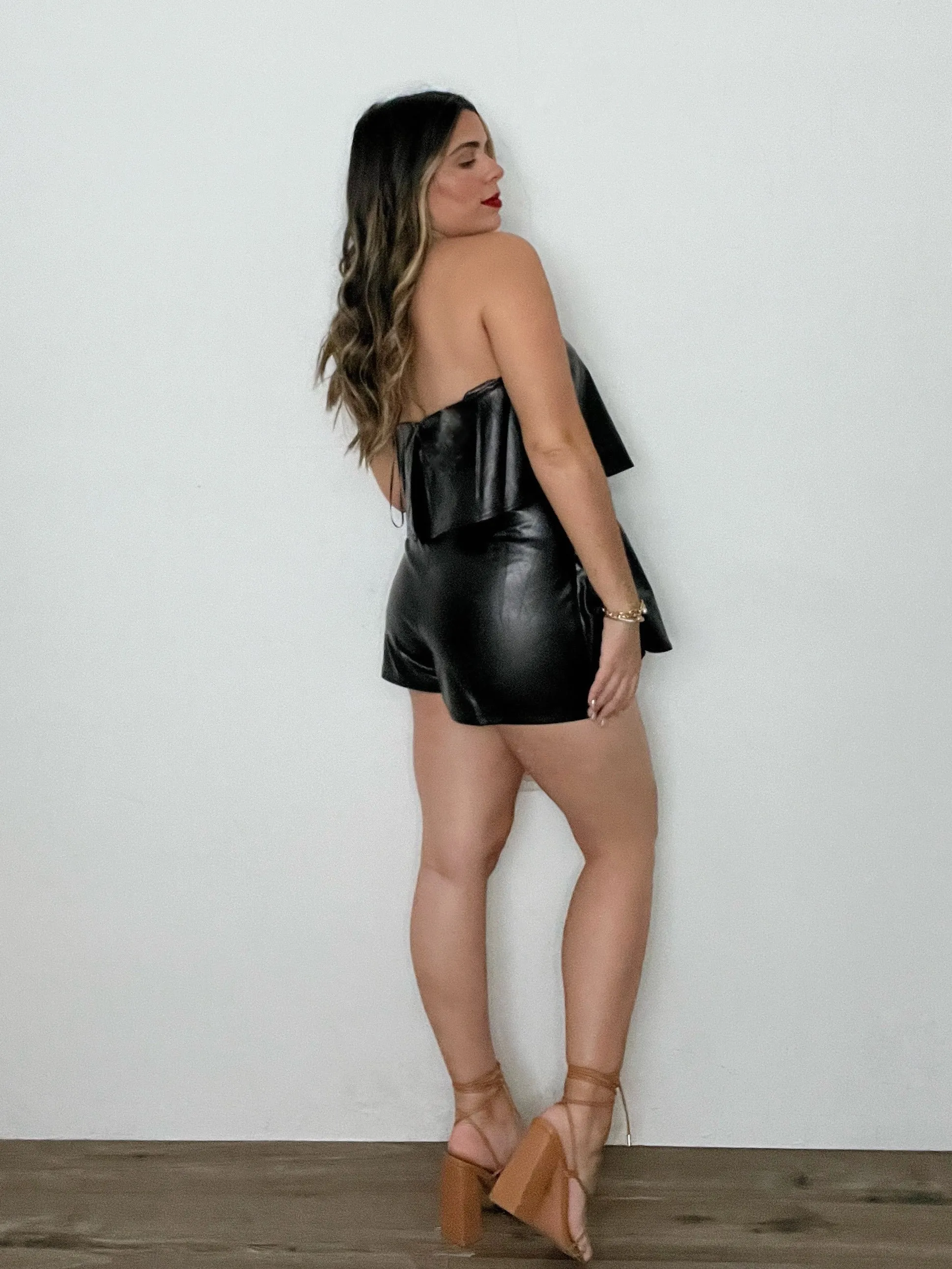LEATHER ROMPER