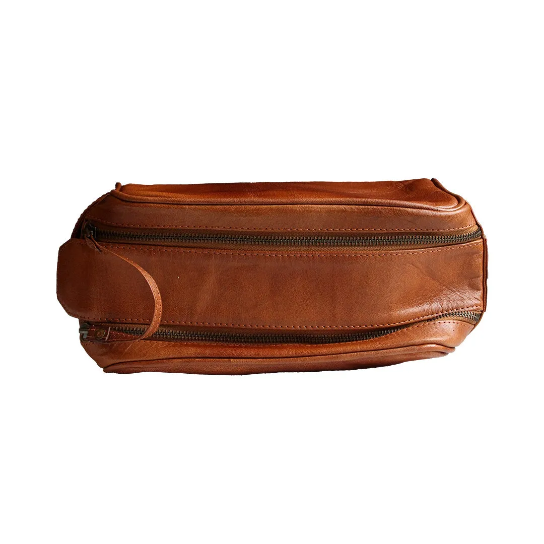 Leather Shaving/Travel Bag