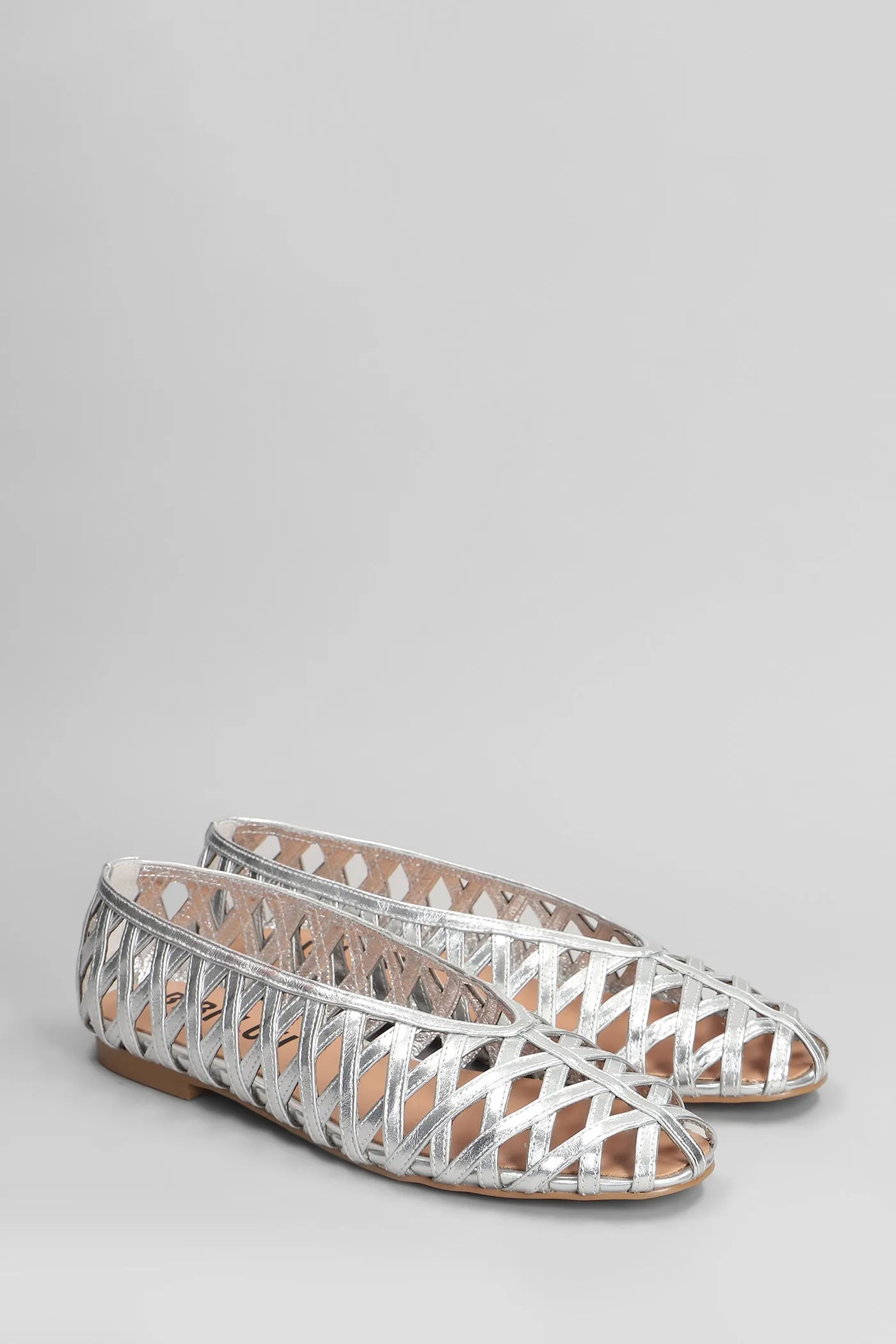 Liala Flat Ballet flats in silver leather