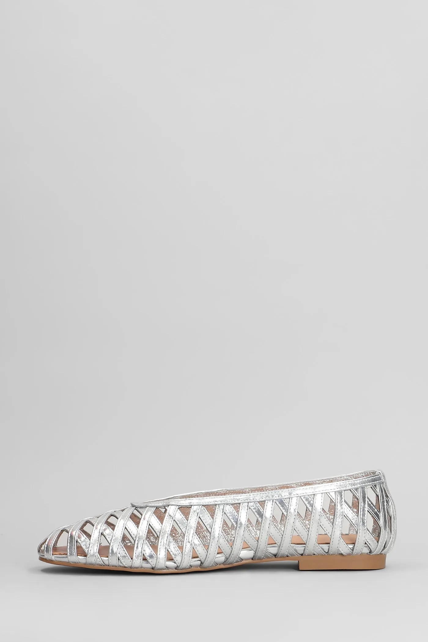 Liala Flat Ballet flats in silver leather