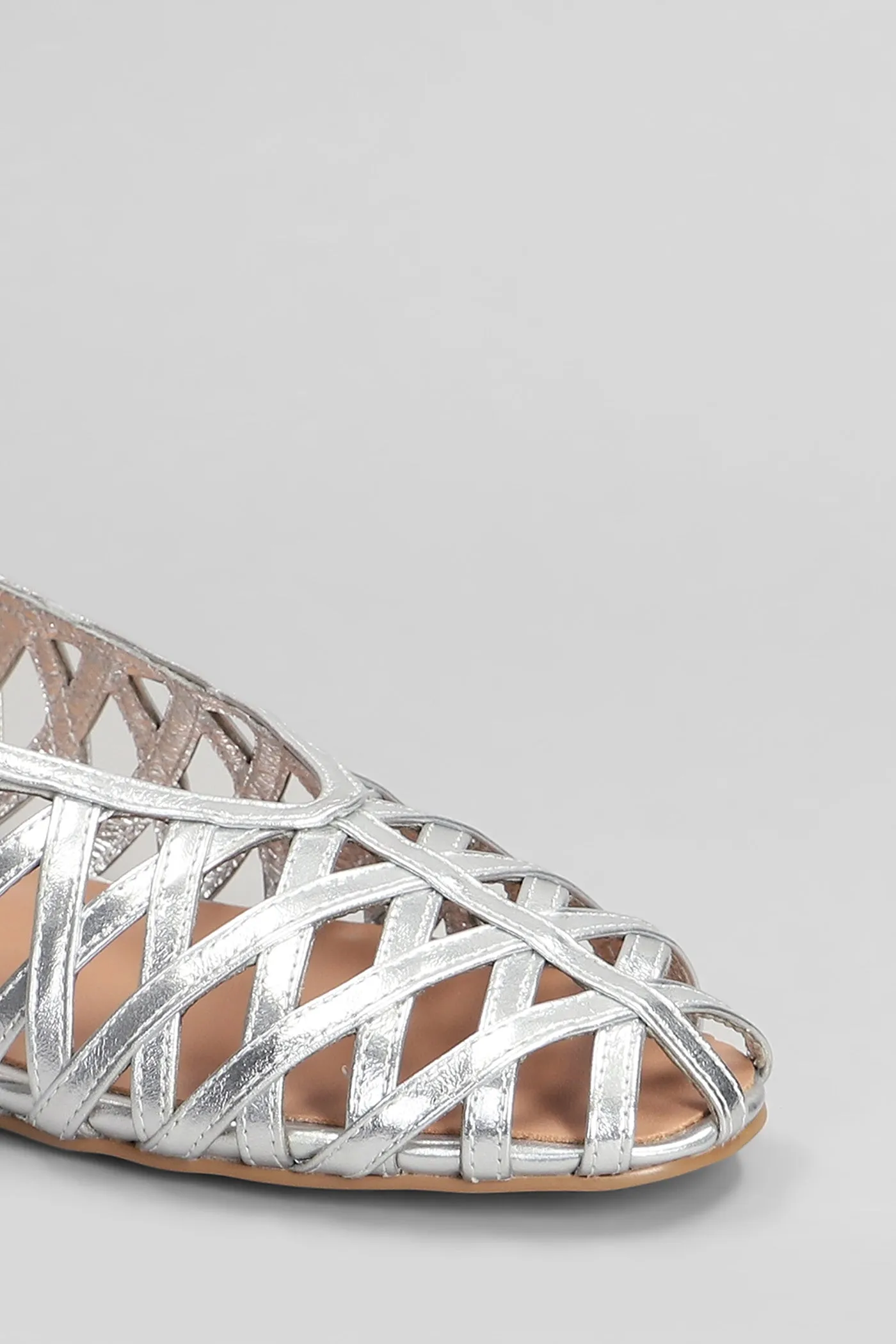 Liala Flat Ballet flats in silver leather