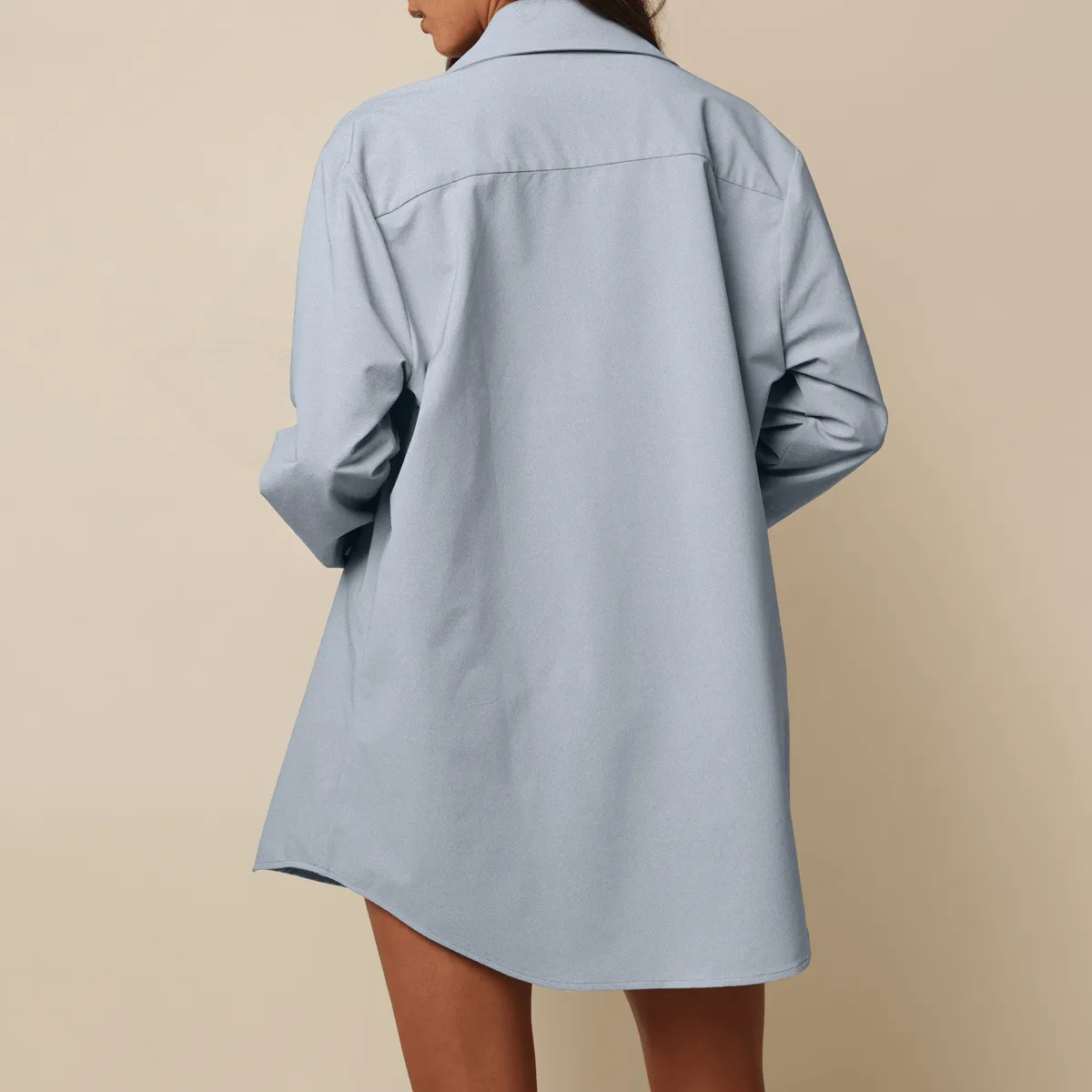 Light Denim Long Sleeve Button Down Shirt