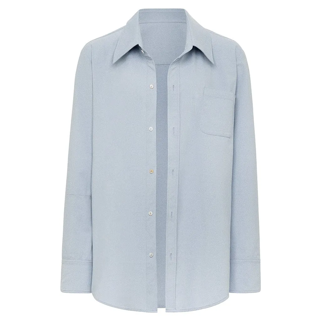 Light Denim Long Sleeve Button Down Shirt