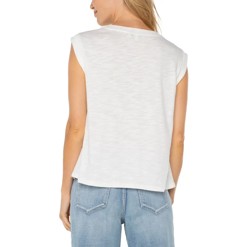 Liverpool Sleeveless Woven Knit Top