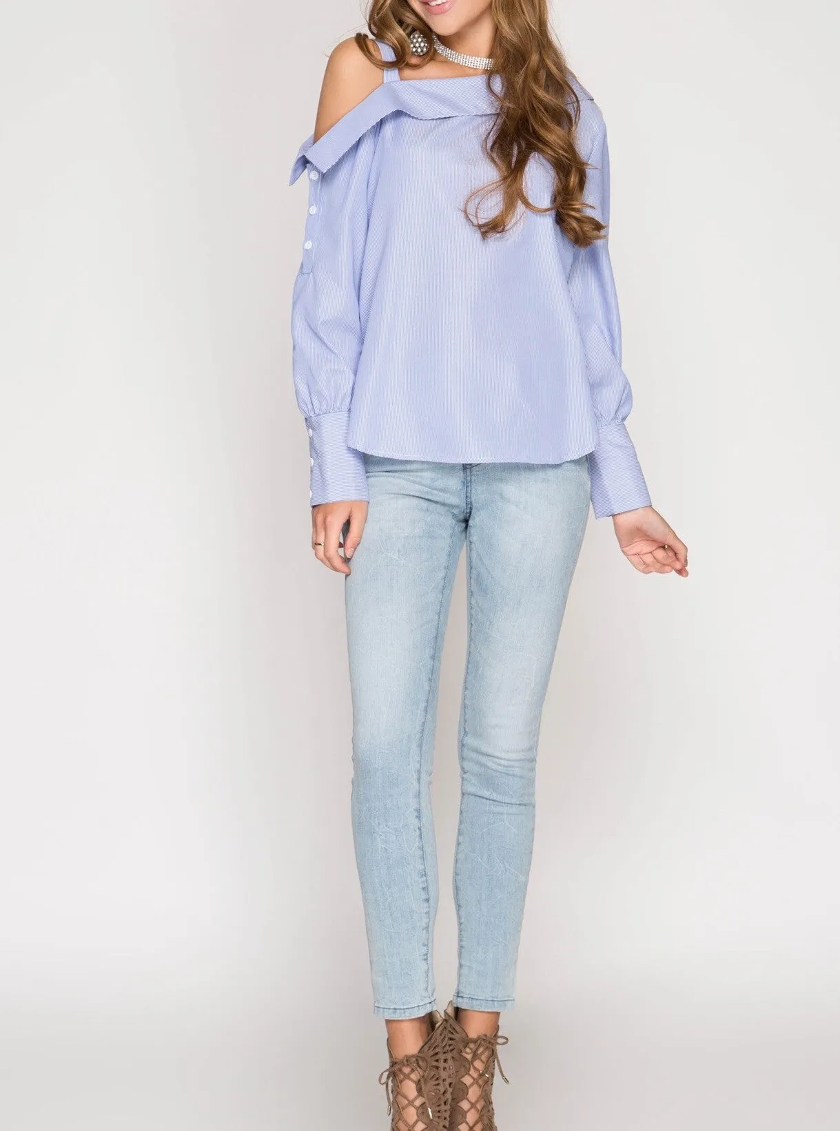 Long Sleeve Off Shoulder Blouse