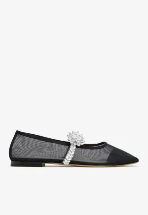 Lotus Flower Mesh Ballet Flats