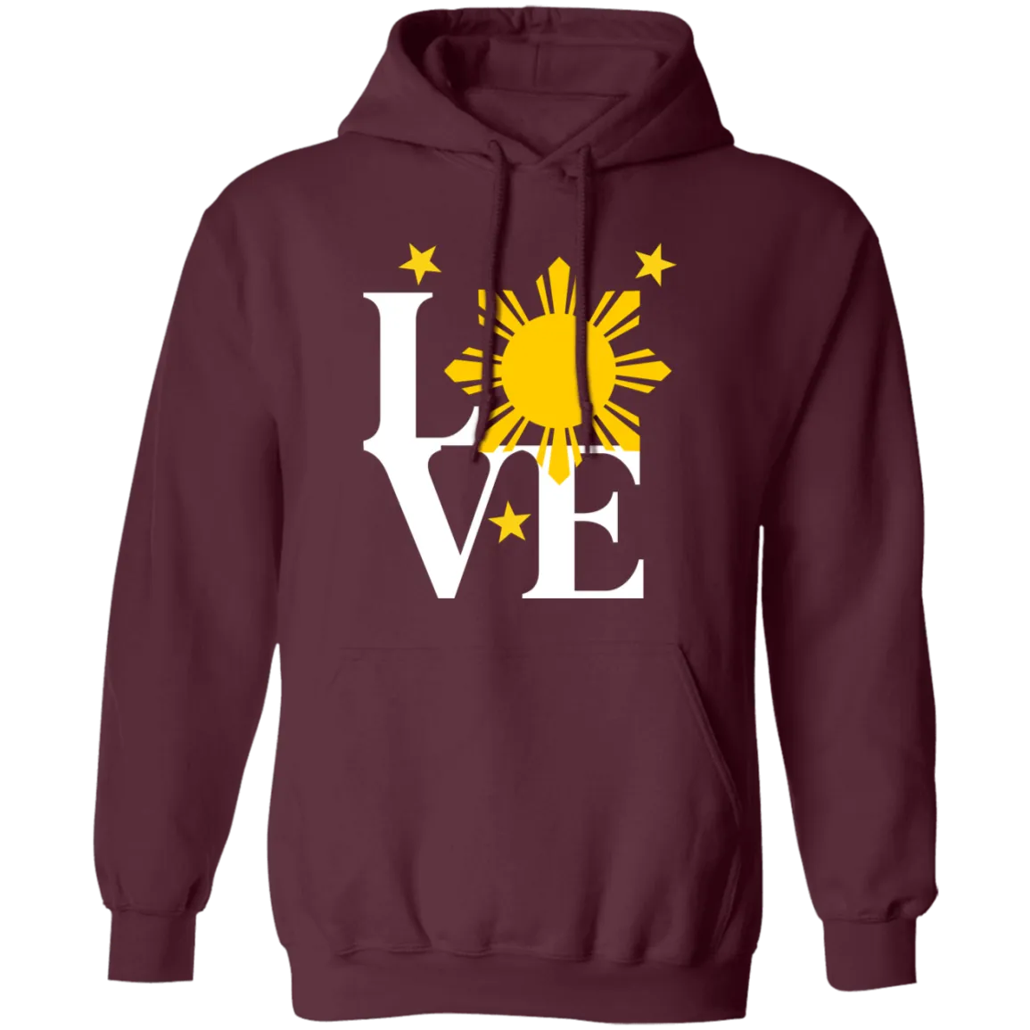 Love with Yellow Sun and Stars Unisex Pullover Hoodie