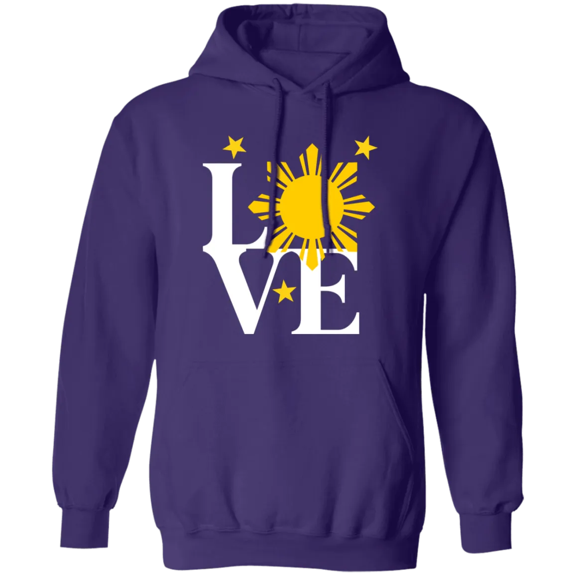 Love with Yellow Sun and Stars Unisex Pullover Hoodie