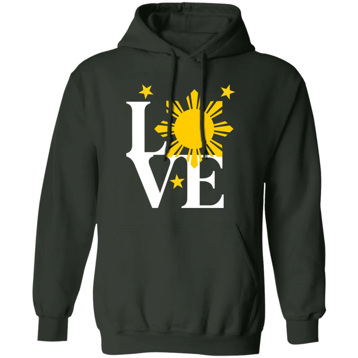 Love with Yellow Sun and Stars Unisex Pullover Hoodie