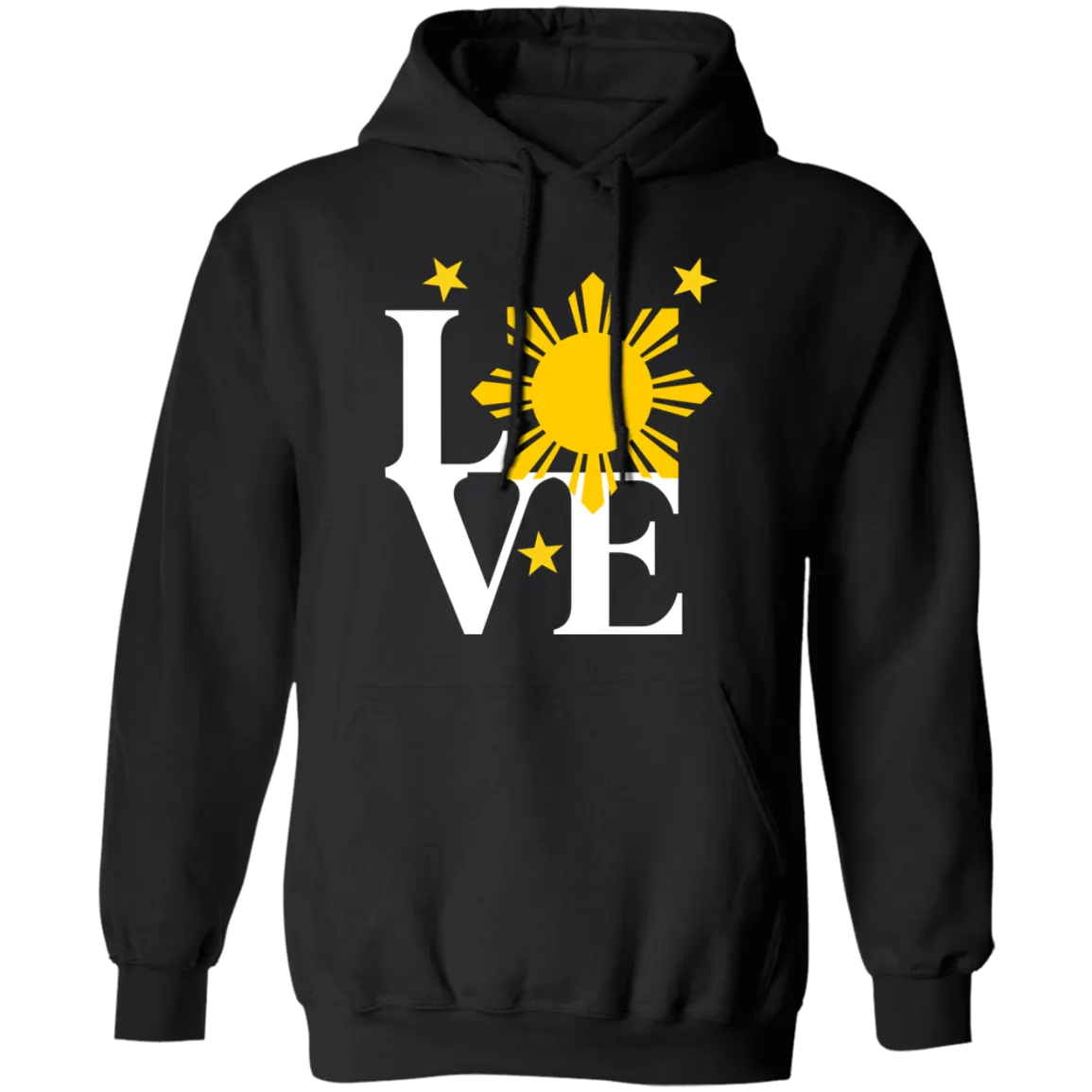 Love with Yellow Sun and Stars Unisex Pullover Hoodie
