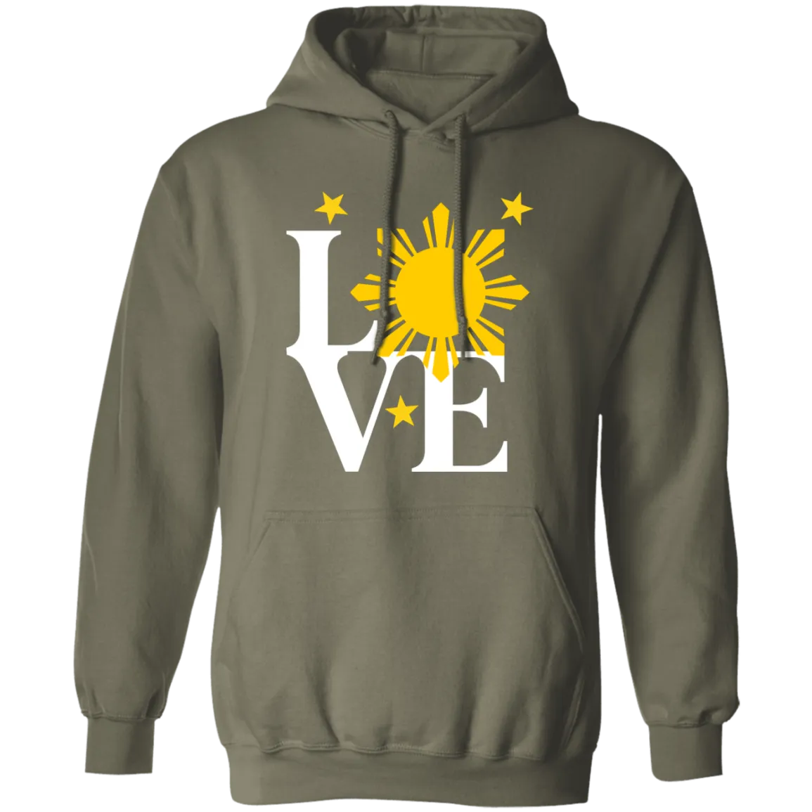 Love with Yellow Sun and Stars Unisex Pullover Hoodie