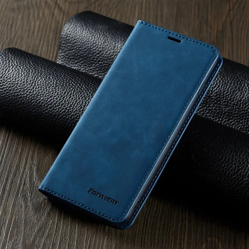 Luxury Shockproof Magnetic Business Leather Wallet Flip Case For iPhone With Card Slots And Kick Stand