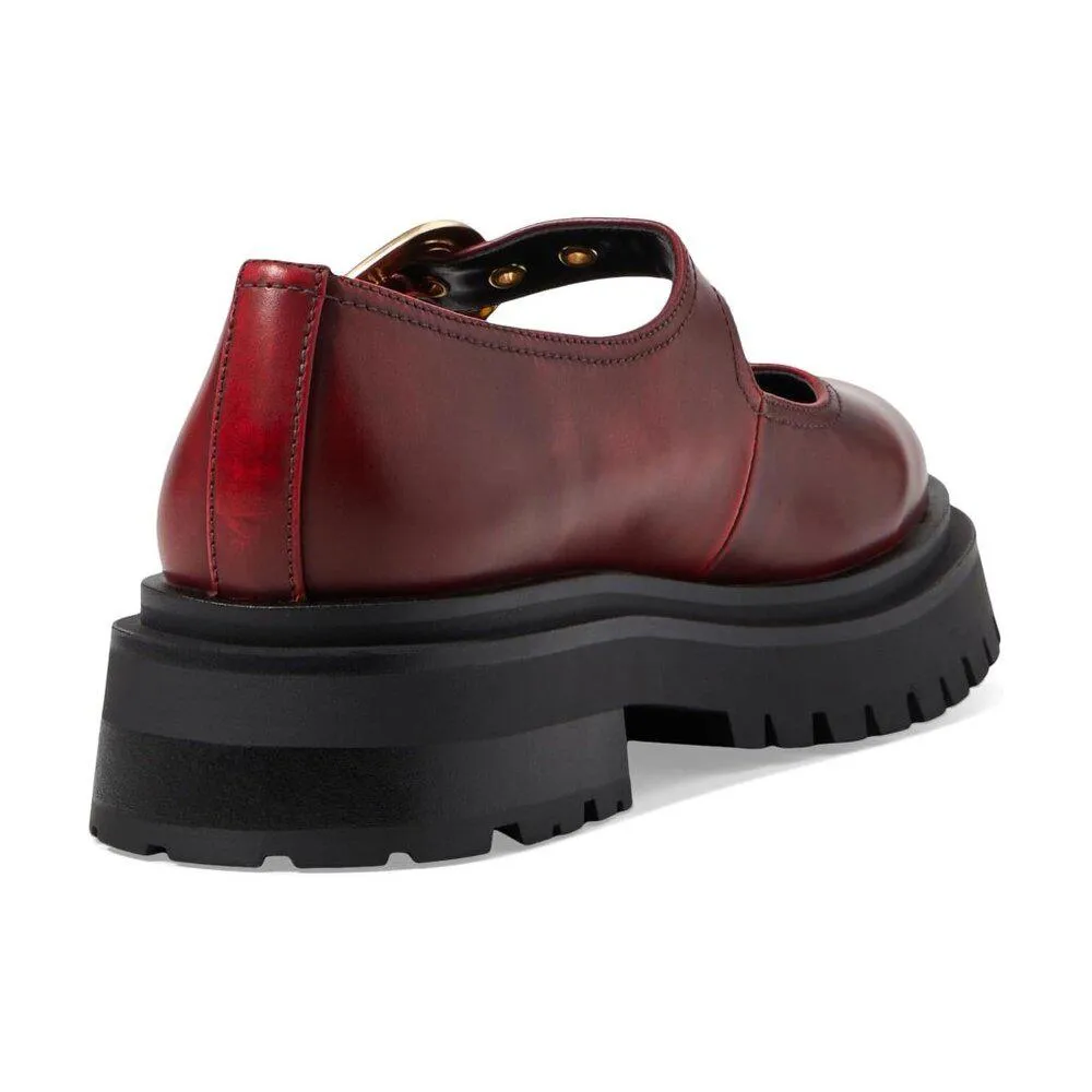 Lyndon Red Leather Buckle Loafers
