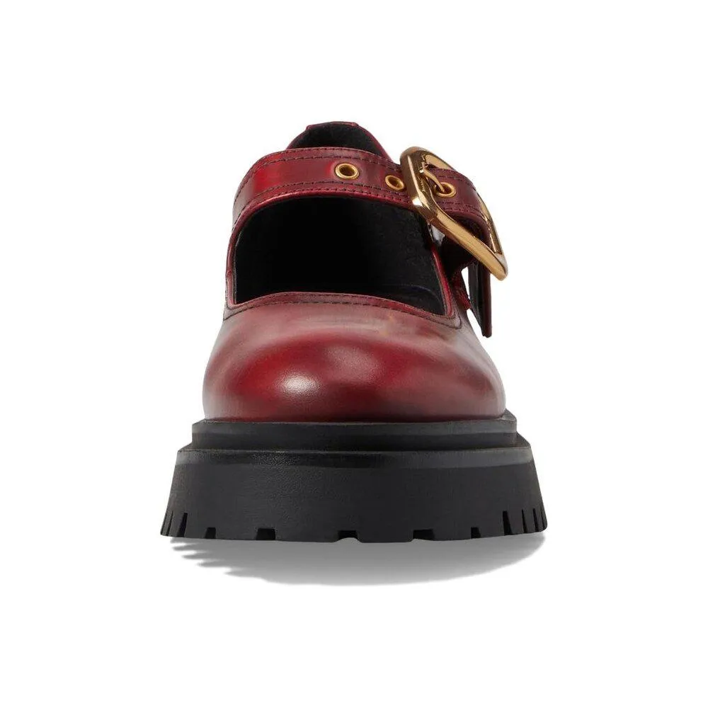 Lyndon Red Leather Buckle Loafers